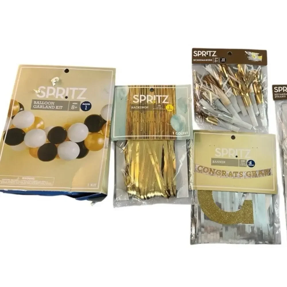 Graduation Theme Party Supplies Balloon Arch,  Backdrop, Banner, Noisemakers